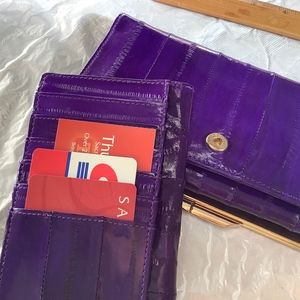 Purple Eel skin wallet and check book cover